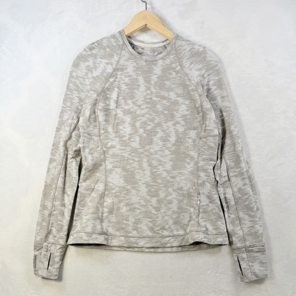 Lululemon Its Rulu Run Long Sleeve Shirt Data Rush Mini Jacquard Opal Rove Sz 8